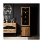 Bufet living Woodline din lemn masiv iluminat LED — imaginea 2