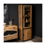 Bufet living Woodline din lemn masiv iluminat LED — imaginea 4