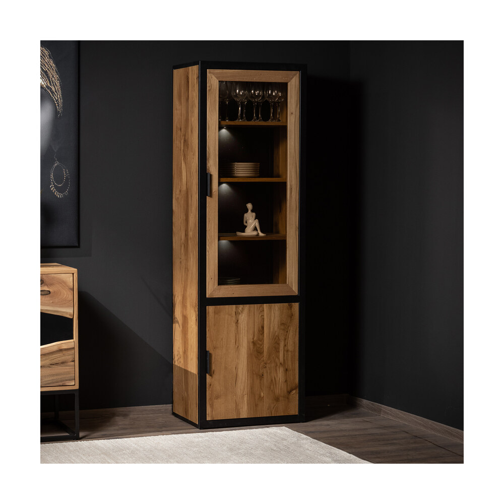 Bufet living Woodline din lemn masiv iluminat LED Bufet living Woodline din lemn masiv iluminat LED