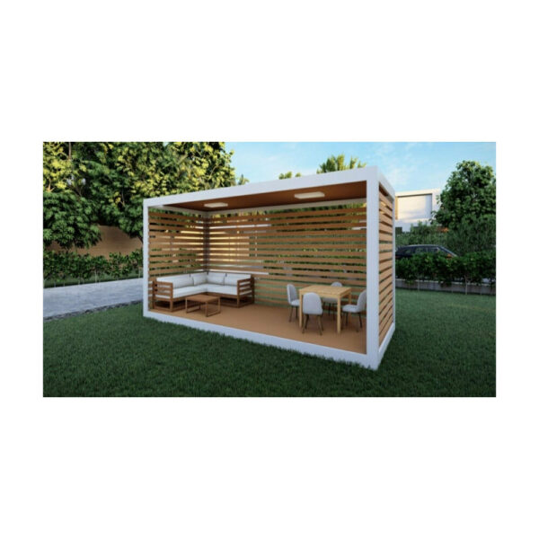 Cadru metalic modular 7 × 3 m (21 mp) pentru terasă, galvanizat și vopsit, kit cu montaj pe șuruburi — imaginea 2