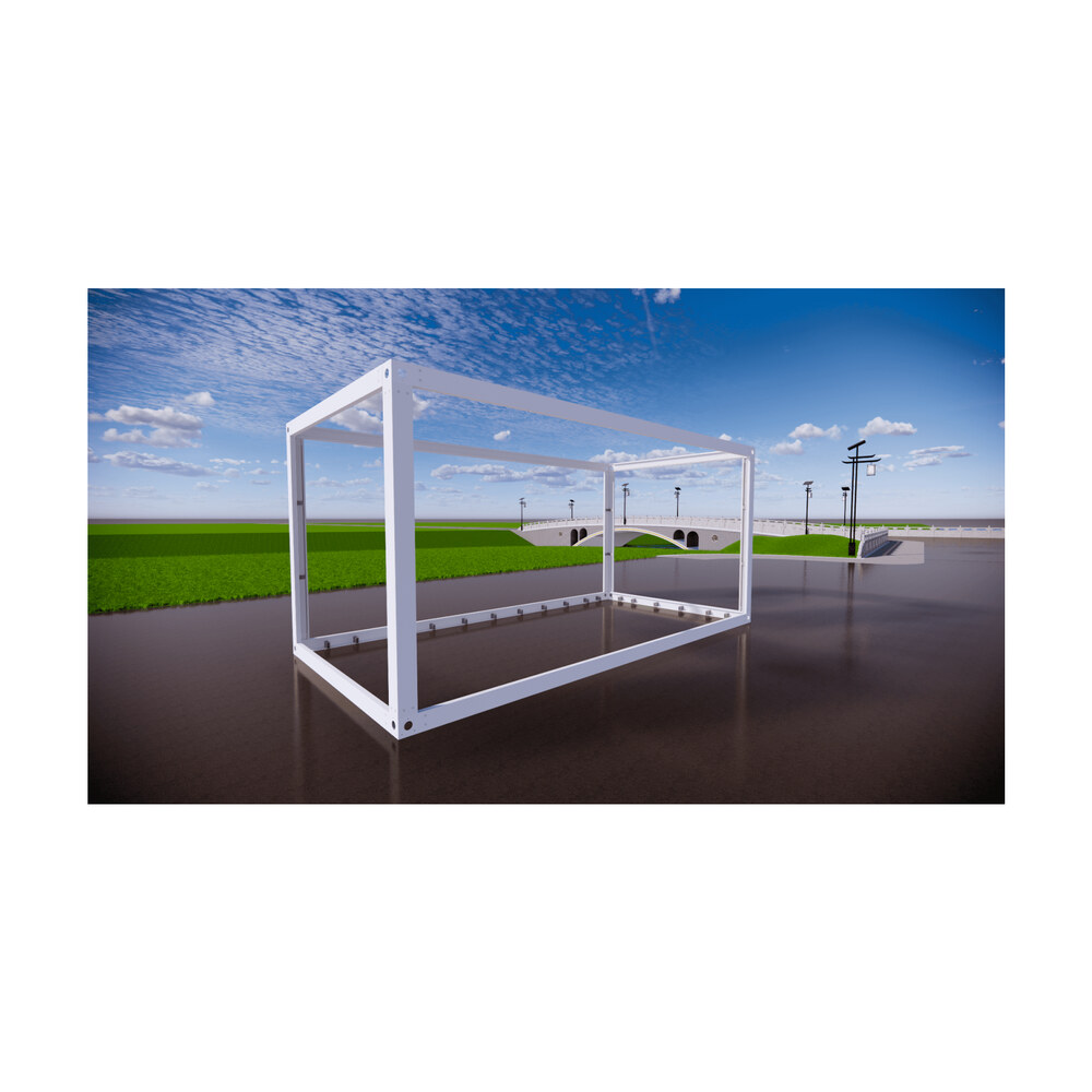 Cadru metalic modular 7 × 3 m (21 mp) pentru terasă, galvanizat și vopsit, kit cu montaj pe șuruburi Cadru metalic modular 7 × 3 m (21 mp) pentru terasă, galvanizat și vopsit, kit cu montaj pe șuruburi