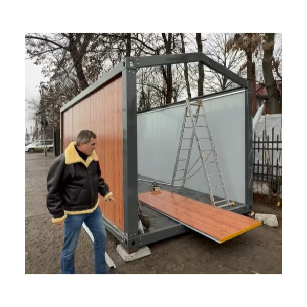 Cadru metalic modular în 2 ape 6 × 3 m (18 mp), aspect de căsuță, galvanizat și vopsit, kit pe șuruburi — imaginea 2