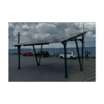 Carport solar PergoPort pentru 2 mașini, structură metalică pentru panouri fotovoltaice, galvanizat — imaginea 2