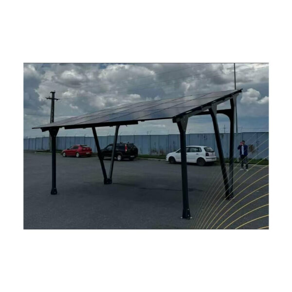 Carport solar PergoPort pentru 2 mașini, structură metalică pentru panouri fotovoltaice, galvanizat — imaginea 2