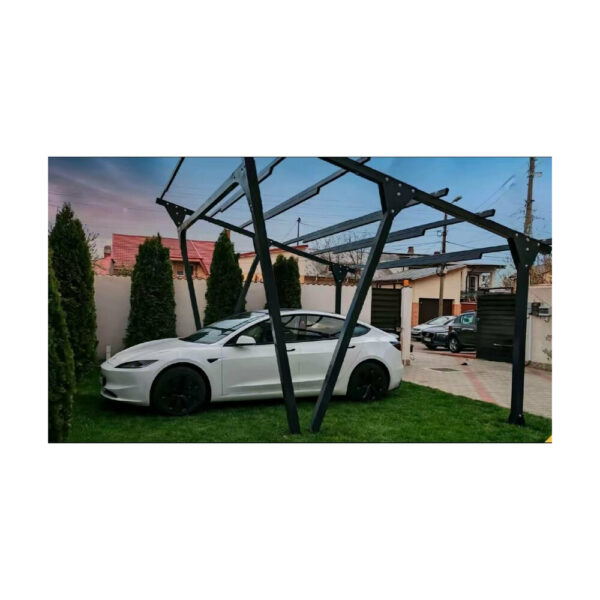 Carport solar PergoPort pentru 2 mașini, structură metalică pentru panouri fotovoltaice, galvanizat