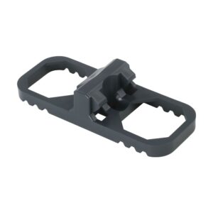 Clemă Profix 2+ din plastic gri închis, cu cadru dublu zimțat și corp central care intră în canalul plăcii