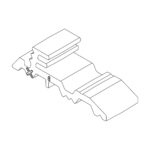Desen liniar oficial al clipsului Fugo 8 în perspectivă, cu cifra 8 și sigla în formă de X în relief, fără cote