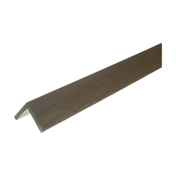 Colțar WPC Gardin Deco în nuanța Antic Walnut, maro nuc cu fibră fină, profil în L de 50x50 mm