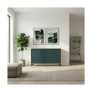 Comodă living Nordic Slim, 1300x370x920 mm, PAL laminat și MDF, design modern și elegant