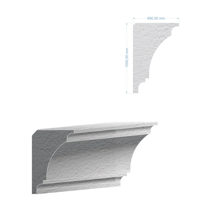 Cornișă de tavan BIC-027, 200x10,5x6,9 cm Cornișă de tavan BIC-027, 200x10,5x6,9 cm