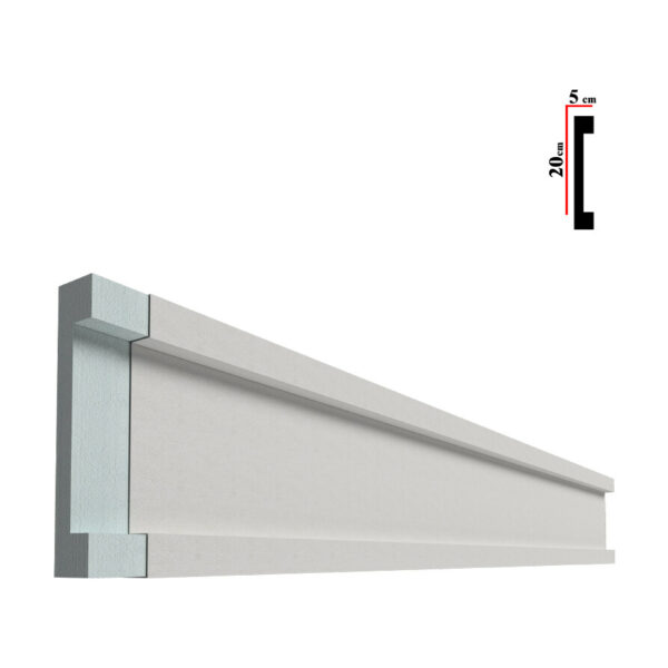 Cornișă decorativă exterior BEC-007, 200x20x5 cm