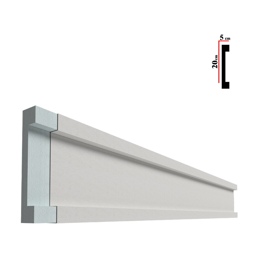 Cornișă decorativă exterior BEC-007, 200x20x5 cm Cornișă decorativă exterior BEC-007, 200x20x5 cm