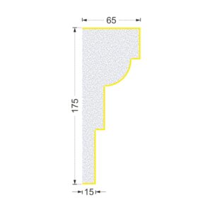 Secțiunea profilului A-306 cu cote: lățime 175 mm, ieșire din perete 65 mm