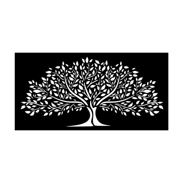 Decor de perete din metal Pomul vieții Tree4, 60 × 35 cm, negru