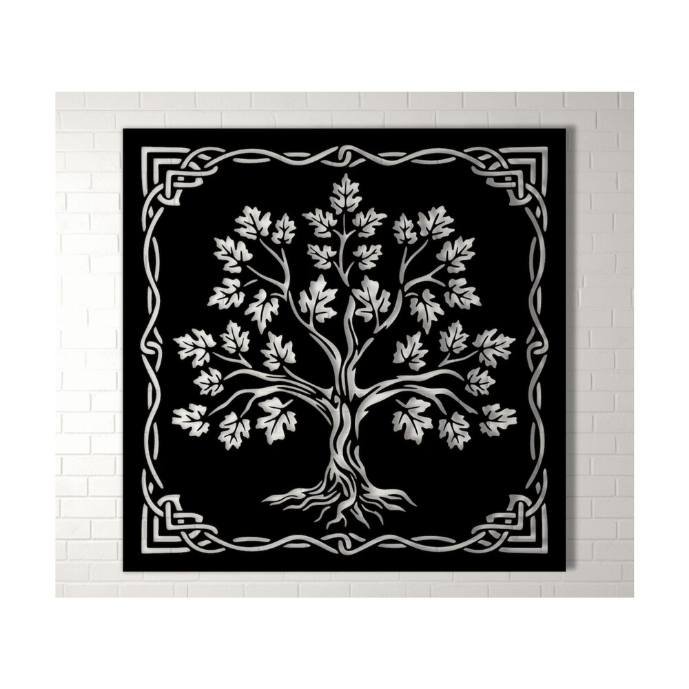 Decor de perete din metal Pomul vieții Tree5, 50 × 50 cm, negru Decor de perete din metal Pomul vieții Tree5, 50 × 50 cm, negru