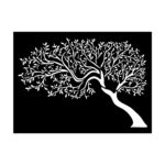 Decor de perete din metal Pomul vieții Tree6, 80 × 50 cm, negru — imaginea 2