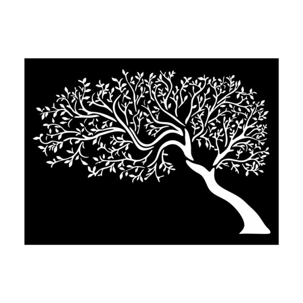 Decor de perete din metal Pomul vieții Tree6, 80 × 50 cm, negru — imaginea 2