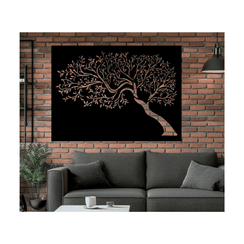 Decor de perete din metal Pomul vieții Tree6, 80 × 50 cm, negru Decor de perete din metal Pomul vieții Tree6, 80 × 50 cm, negru
