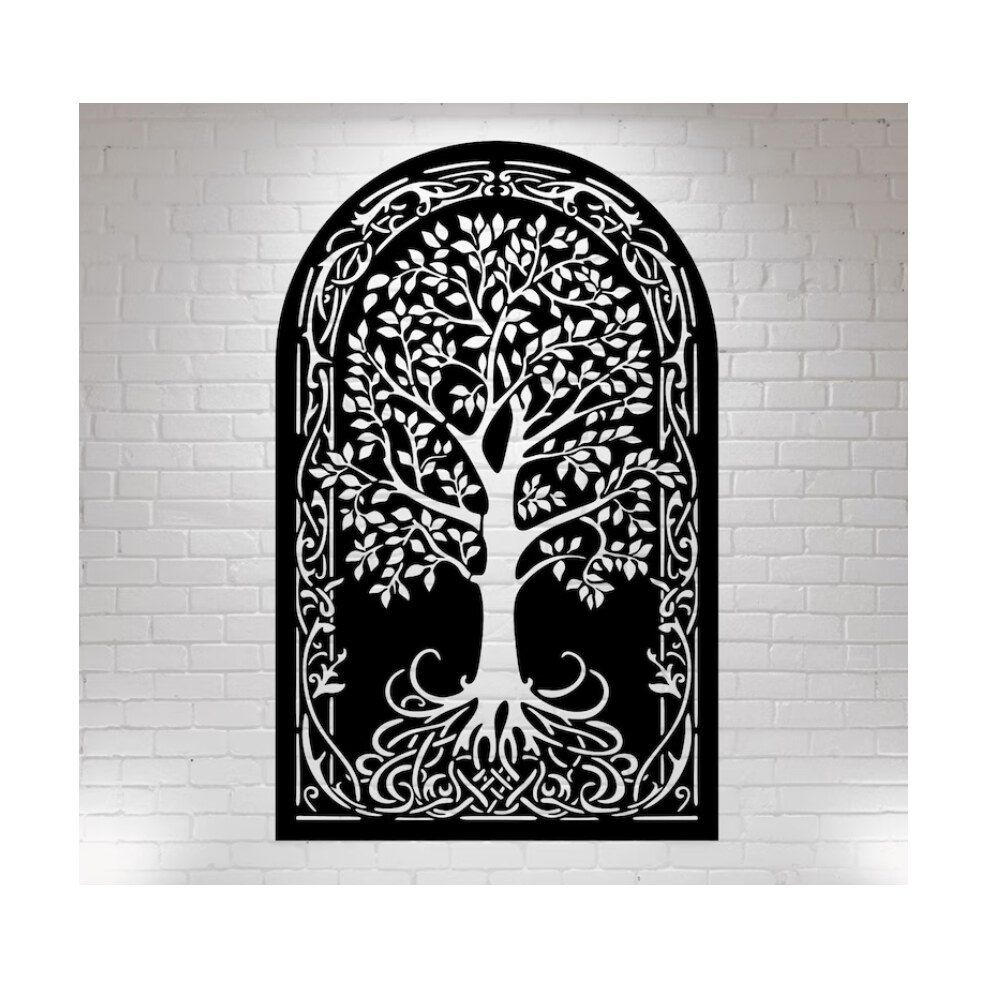 Decor de perete din metal Pomul vieții Tree8, 60 × 40 cm, negru Decor de perete din metal Pomul vieții Tree8, 60 × 40 cm, negru