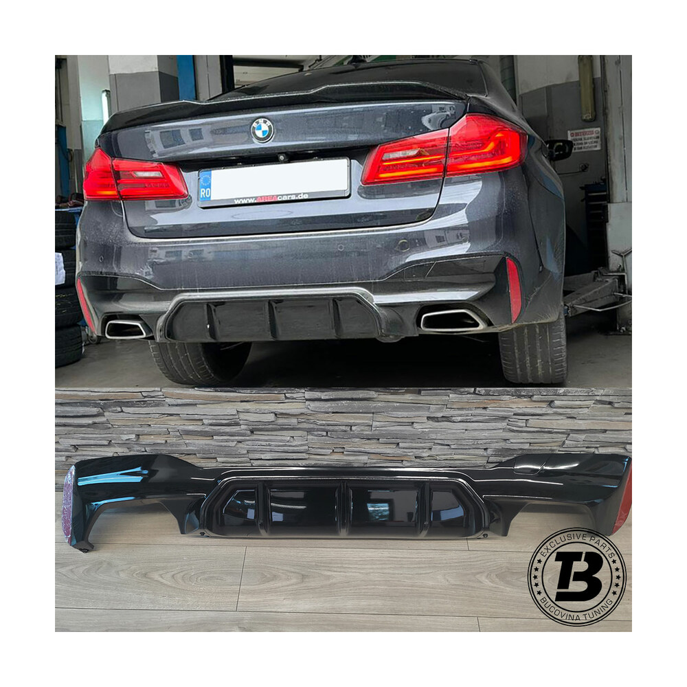 Difuzor bară spate compatibil cu BMW Seria 5 G30 G31 (17-23) M5 Design Difuzor bară spate compatibil cu BMW Seria 5 G30 G31 (17-23) M5 Design
