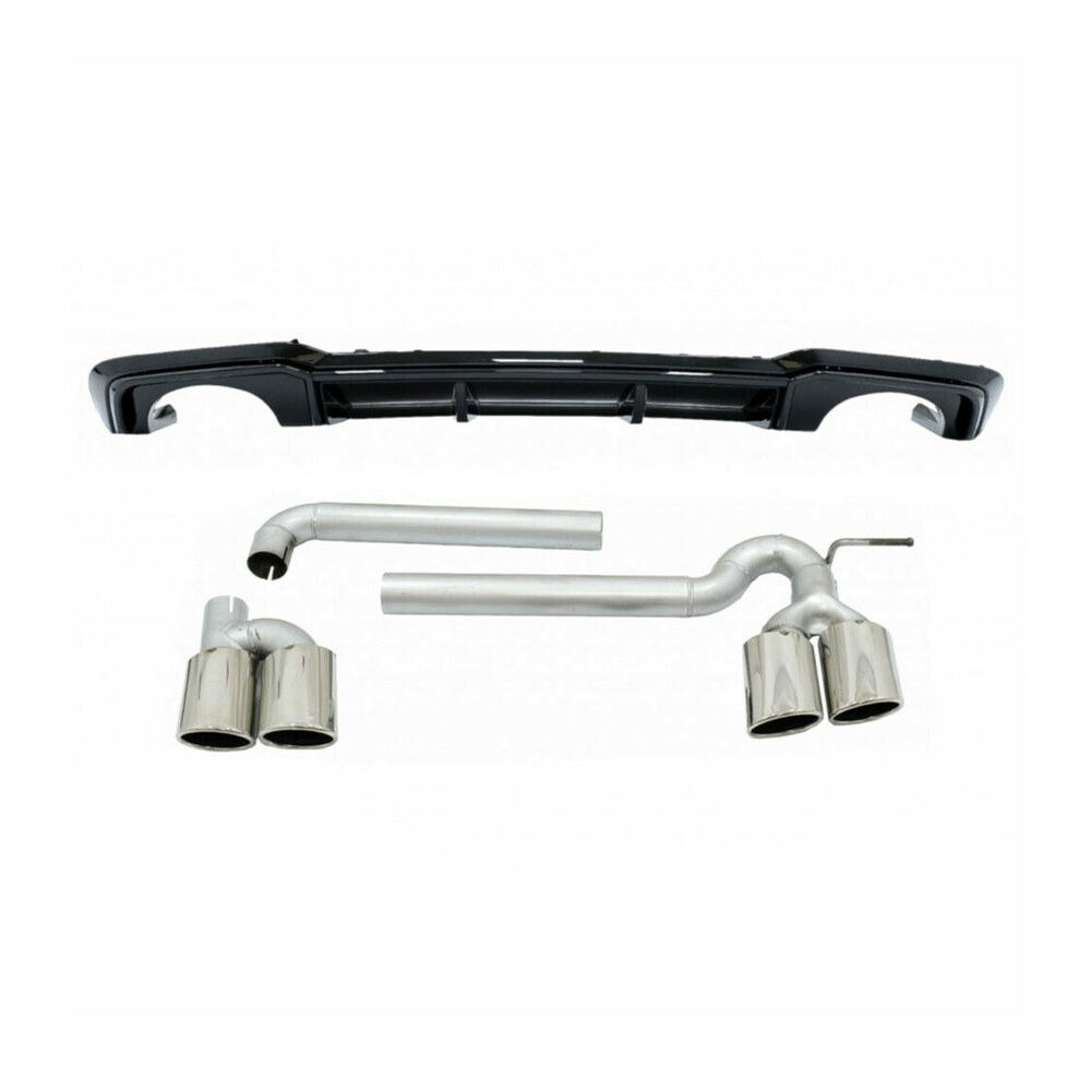 Difuzor bară spate cu evacuare compatibil cu Audi A3 8V (16-19) Difuzor bară spate cu evacuare compatibil cu Audi A3 8V (16-19)