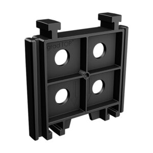 Element rigid Top Lift, placă neagră de plastic cu patru găuri rotunde, nervuri de rigidizare și ghidaje pe margini