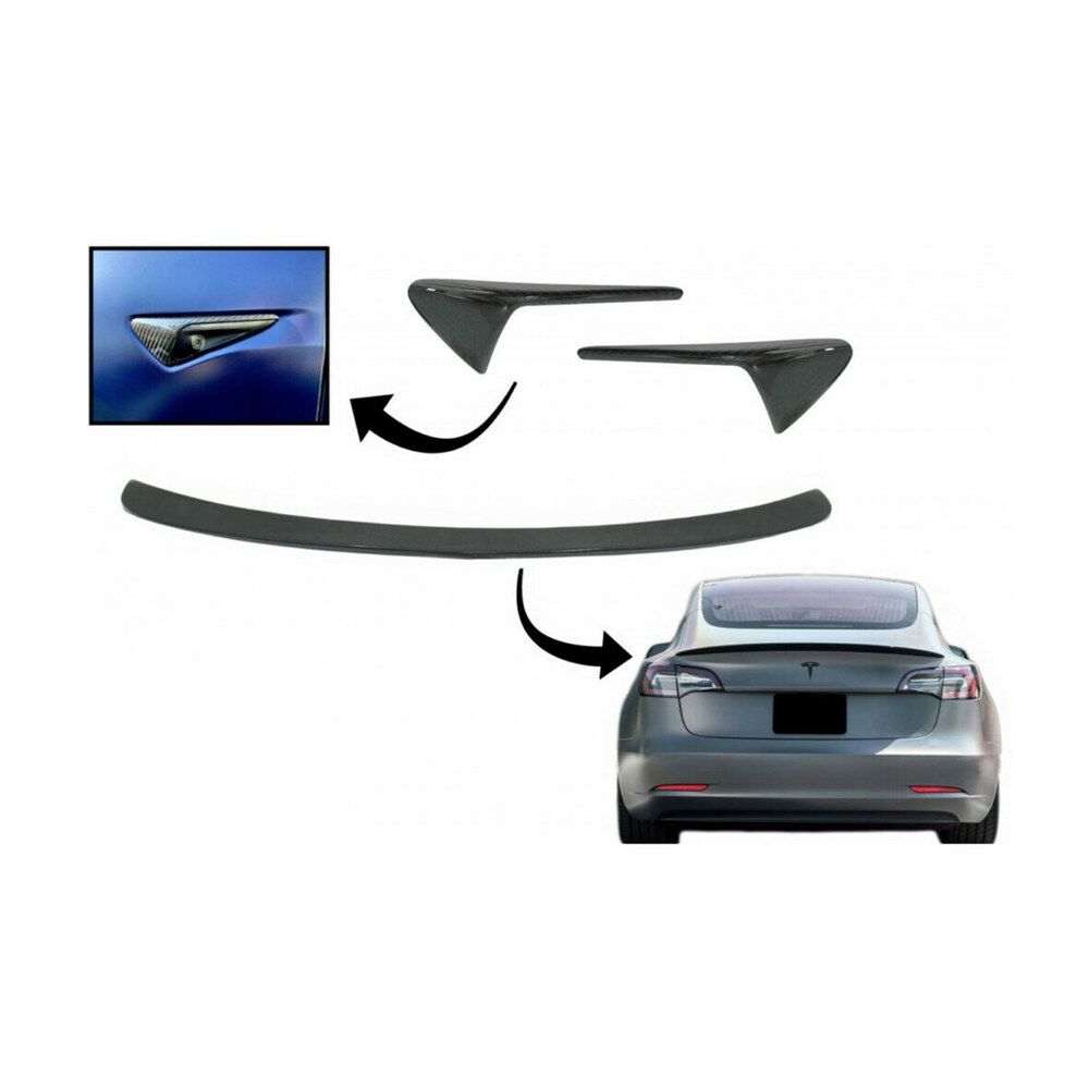 Eleron portbagaj cu ornamente aripi compatibil cu Tesla Model 3 (17-20) Eleron portbagaj cu ornamente aripi compatibil cu Tesla Model 3 (17-20)