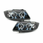 Faruri Angel Eyes compatibile cu BMW Seria 3 E90 (05-08) CCFL Negru