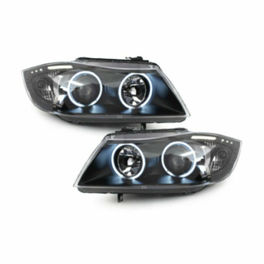 Faruri Angel Eyes compatibile cu BMW Seria 3 E90 (05-08) CCFL Negru Faruri Angel Eyes compatibile cu BMW Seria 3 E90 (05-08) CCFL Negru