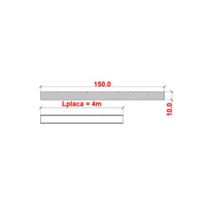 Desen tehnic fâșie de terminație WPC maro: lățime 150 mm, grosime 10 mm, lungime 4 m
