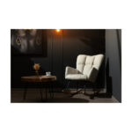 Fotoliu balansoar living bej — imaginea 6