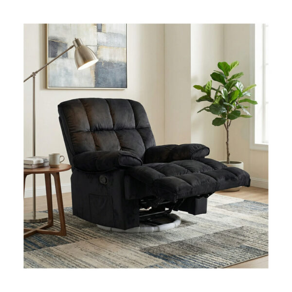 Fotoliu Comfort Recliner Negru cu funcție rabatabilă și suport picioare – 100x106x107 cm — imaginea 2
