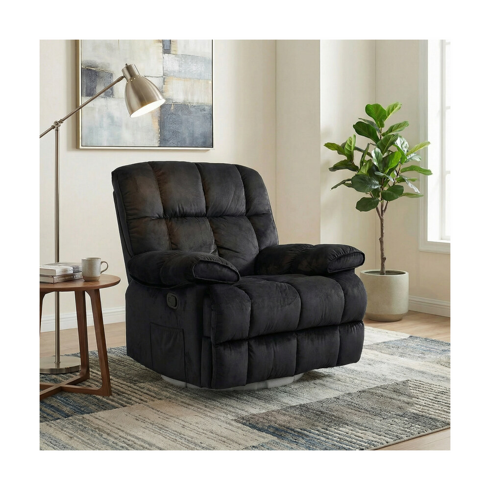 Fotoliu Comfort Recliner Negru cu funcție rabatabilă și suport picioare – 100x106x107 cm Fotoliu Comfort Recliner Negru cu funcție rabatabilă și suport picioare – 100x106x107 cm