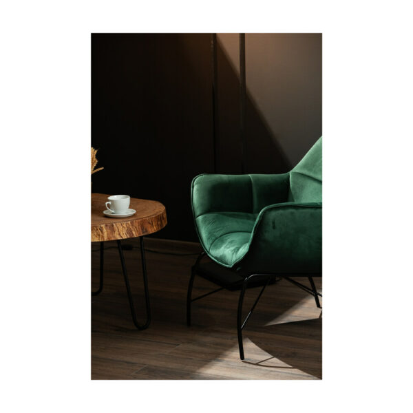 Fotoliul Rafina verde catifea — imaginea 2