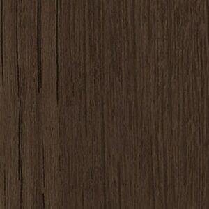 Decorul Fundermax 0824 Brown Bistro Oak de aproape: stejar brun închis, cu fibră pronunțată și câteva crăpături negre