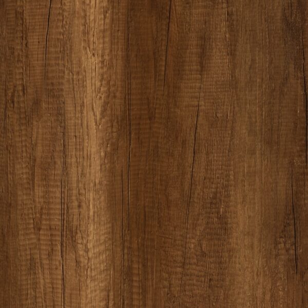 Decorul Fundermax 5173 Barrique Oak văzut din față: stejar brun-roșcat, cu crăpături fine și urme de tăiere în fibră