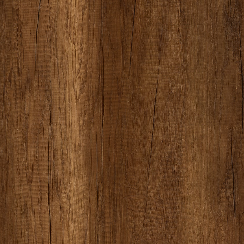 Decorul Fundermax 5173 Barrique Oak văzut din față: stejar brun-roșcat, cu crăpături fine și urme de tăiere în fibră Decorul Fundermax 5173 Barrique Oak văzut din față: stejar brun-roșcat, cu crăpături fine și urme de tăiere în fibră