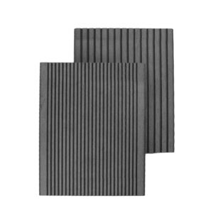 Plăcile WPC gri ale gardului Ares Soft Strips, cu caneluri, văzute de sus