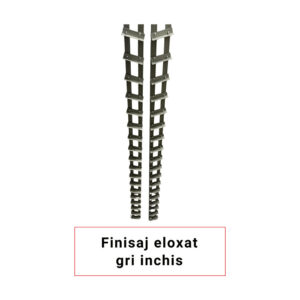 Glisiere din aluminiu gri închis Mesteri Mari, 100–200 cm, pentru jaluzele de terasă, cu șuruburi inox — imaginea 2