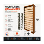 Glisiere din aluminiu Mesteri Mari 100 cm pentru 12 lamele orientabile, jaluzele de terasă