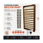 Glisiere din aluminiu Mesteri Mari 150 cm pentru 18 lamele orientabile, jaluzele de terasă