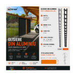 Glisiere din aluminiu Mesteri Mari 150 cm pentru 18 lamele orientabile, jaluzele de terasă — imaginea 3