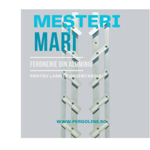 Glisiere din aluminiu Mesteri Mari 200 cm pentru 24 de lamele orientabile, jaluzele de terasă — imaginea 2