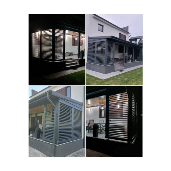 Glisiere din aluminiu Mesteri Mari 225 cm pentru 27 de lamele orientabile, jaluzele de terasă