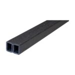 Grindă de structură WPC UPM ProFi Deck neagră, cu două camere interioare, văzută în perspectivă dinspre capăt