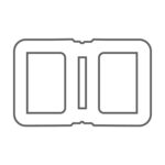 Desenul secțiunii grinzii WPC UPM ProFi Deck pentru substructură, cu două camere mari și canalul central