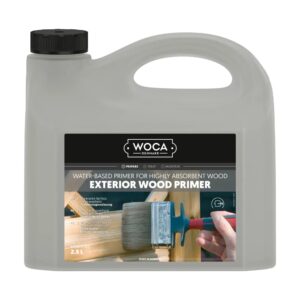 Canistră de 2,5 l Woca Exterior Wood Primer, grund pe bază de apă pentru lemnul de exterior foarte absorbant