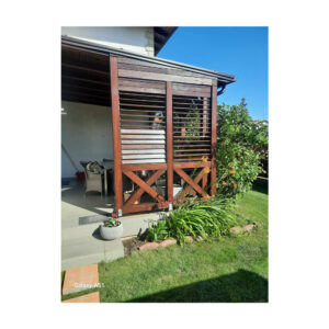 Kit complet jaluzea de terasă PergoLino30, 273 cm înălțime, feronerie metalică și 30 de lamele din pin