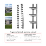 Kit complet PergoLino Vertical14: perete mobil de 126 cm lățime, 14 lamele metalice, înălțime 150–250 cm