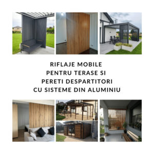 Kit complet PergoLino Vertical28: perete mobil de 252 cm lățime, 28 de lamele metalice, înălțime 150–250 cm